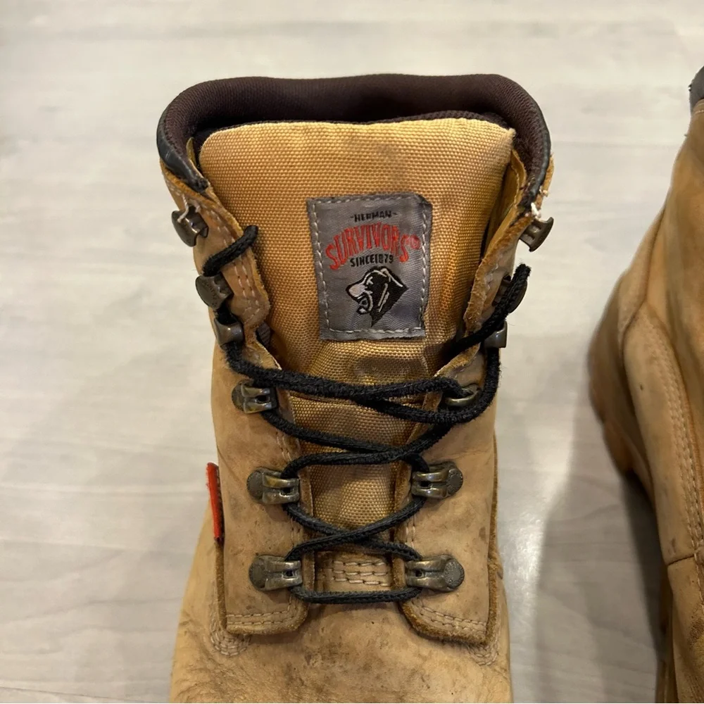 Herman Survivors Work Boots Mens 11W Leather Steel Toe Waterproof MNHS46DP001 - Picture 7 of 15